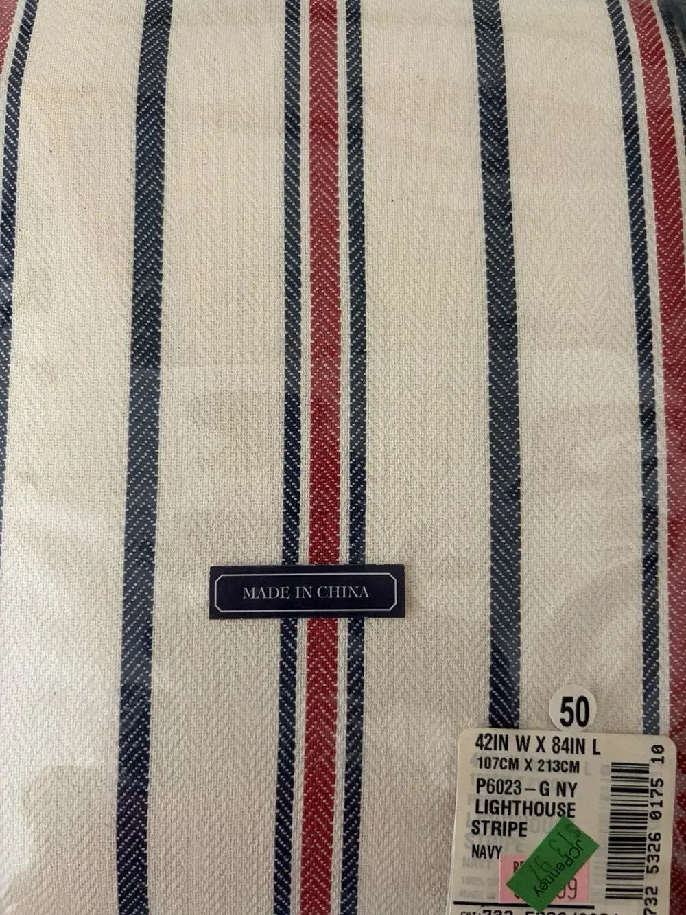 American Living Set Of 2 Lighthouse Stripe Curtain Panels